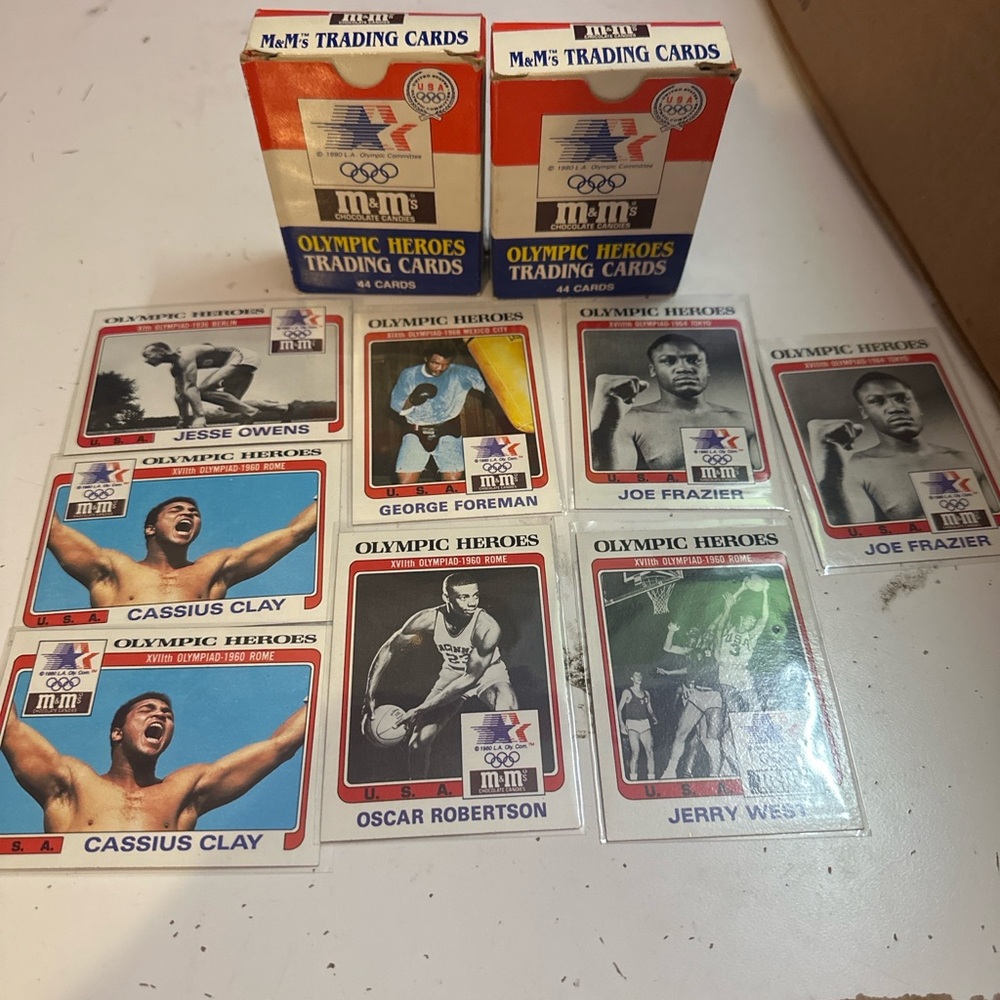 1980 M&Ms Olympic Heros Trading Cards Lot 2 complete Box Set + Key Stars